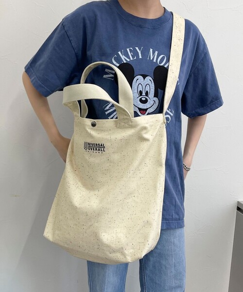 UNIVERSAL OVERALL（ユニバーサルオーバーオール）の「【UNIVERSAL OVERALL/ユニバーサルオーバーオール】NEP 2WAY TOTE SHOULDER（ショルダーバッグ・レディース・オフホワイト/ブラック・FREE）」の2枚目の写真