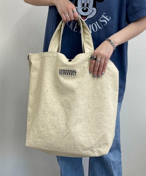 UNIVERSAL OVERALL（ユニバーサルオーバーオール）の「【UNIVERSAL OVERALL/ユニバーサルオーバーオール】NEP 2WAY TOTE SHOULDER（ショルダーバッグ・レディース・オフホワイト/ブラック・FREE）」の6枚目の写真