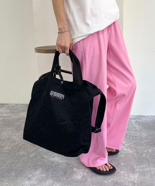 UNIVERSAL OVERALL（ユニバーサルオーバーオール）の「【UNIVERSAL OVERALL/ユニバーサルオーバーオール】NEP 2WAY TOTE SHOULDER（ショルダーバッグ・レディース・オフホワイト/ブラック・FREE）」の8枚目の写真