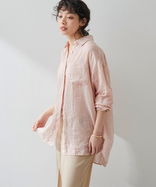 ウィムガゼット　リネンシャツ 　ベビーピンク ウィムガゼット リネンシャツ ベビーピンク