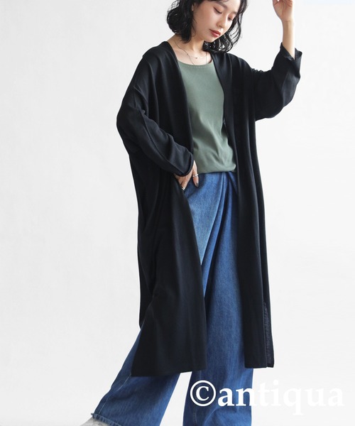 antiqua(アンティカ)の「UVカット 接触冷感トッパーカーディガン(カーディガン/ボレロ・レディース・ブラック/グレイッシュベージュ・ONESIZE)」の3枚目の写真