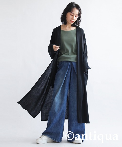 antiqua(アンティカ)の「UVカット 接触冷感トッパーカーディガン(カーディガン/ボレロ・レディース・ブラック/グレイッシュベージュ・ONESIZE)」の5枚目の写真