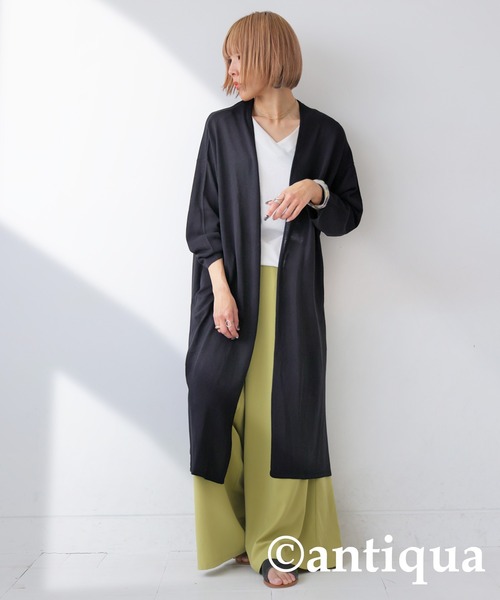 antiqua(アンティカ)の「UVカット 接触冷感トッパーカーディガン(カーディガン/ボレロ・レディース・ブラック/グレイッシュベージュ・ONESIZE)」の9枚目の写真