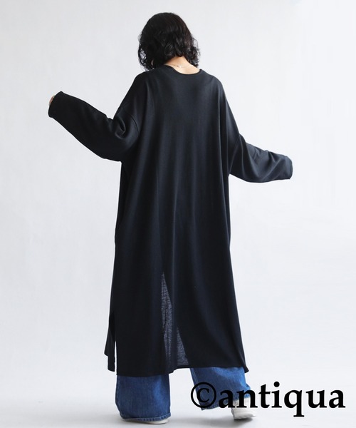 antiqua(アンティカ)の「UVカット 接触冷感トッパーカーディガン(カーディガン/ボレロ・レディース・ブラック/グレイッシュベージュ・ONESIZE)」の4枚目の写真