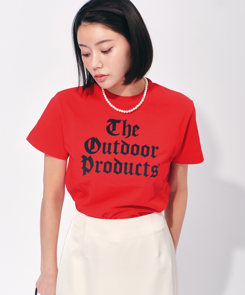 OUTDOOR PRODUCTS Usual Things(アウトドアプロダクツユージュアルシングス)の「フロッキーロゴTEE(Tシャツ/カットソー・レディース・ホワイト/レッド/ネイビー・FREE)」の5枚目の写真