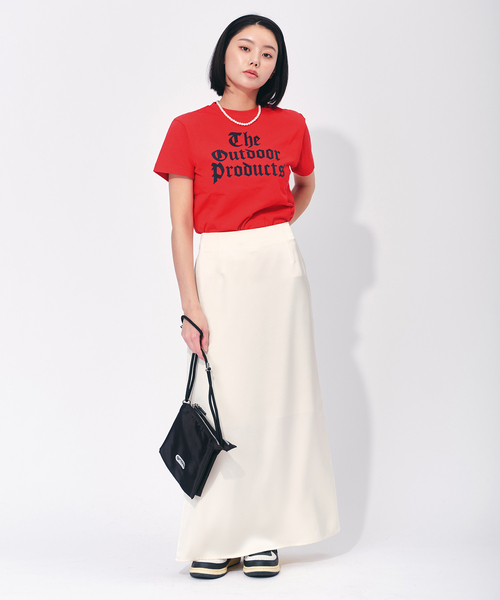 OUTDOOR PRODUCTS Usual Things(アウトドアプロダクツユージュアルシングス)の「フロッキーロゴTEE(Tシャツ/カットソー・レディース・ホワイト/レッド/ネイビー・FREE)」の7枚目の写真