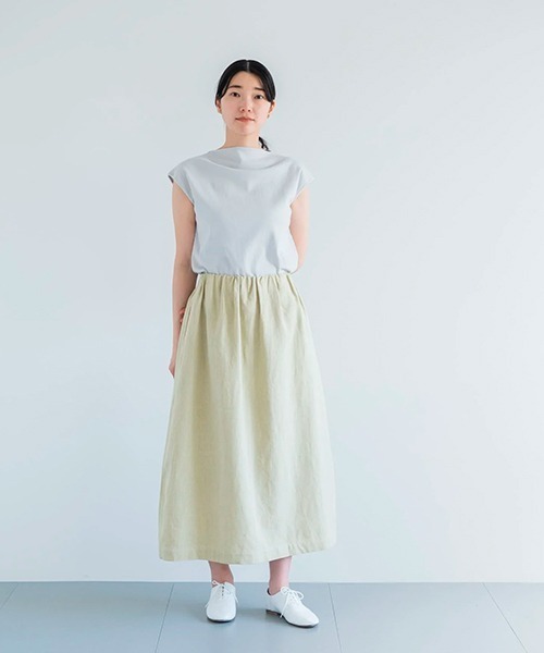 【セール】リネンコットン ギャザースカート（スカート）｜D（ディー）