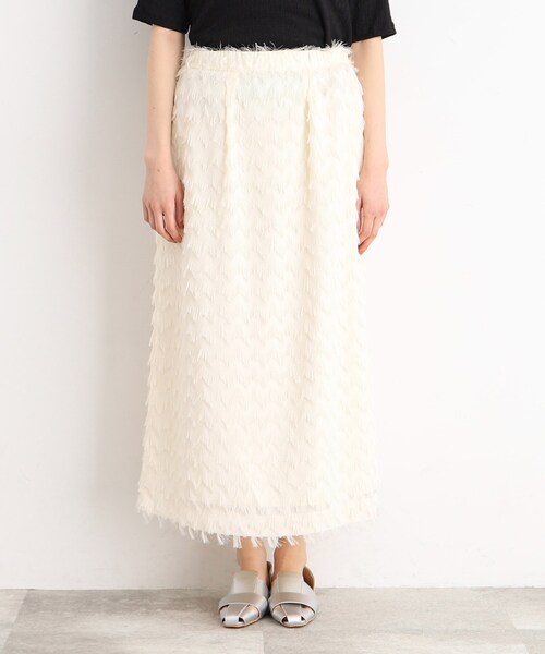 THE SHOP TK （ザ ショップ ティーケー ）の「◆フリンジフレアスカート（スカート・レディース・ブラック/アイボリー・13/12）」の3枚目の写真