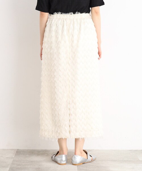 THE SHOP TK （ザ ショップ ティーケー ）の「◆フリンジフレアスカート（スカート・レディース・ブラック/アイボリー・13/12）」の5枚目の写真