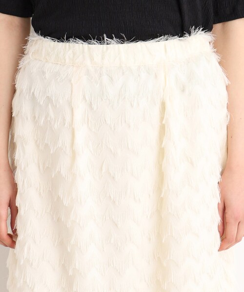 THE SHOP TK （ザ ショップ ティーケー ）の「◆フリンジフレアスカート（スカート・レディース・ブラック/アイボリー・13/12）」の6枚目の写真