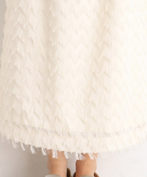 THE SHOP TK （ザ ショップ ティーケー ）の「◆フリンジフレアスカート（スカート・レディース・ブラック/アイボリー・13/12）」の7枚目の写真