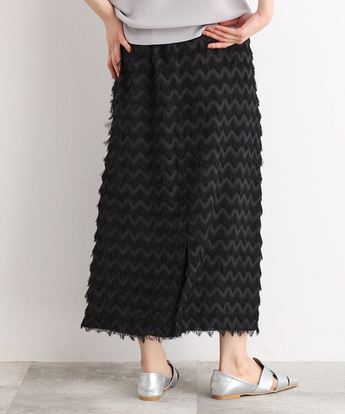 THE SHOP TK （ザ ショップ ティーケー ）の「◆フリンジフレアスカート（スカート・レディース・ブラック/アイボリー・13/12）」の9枚目の写真