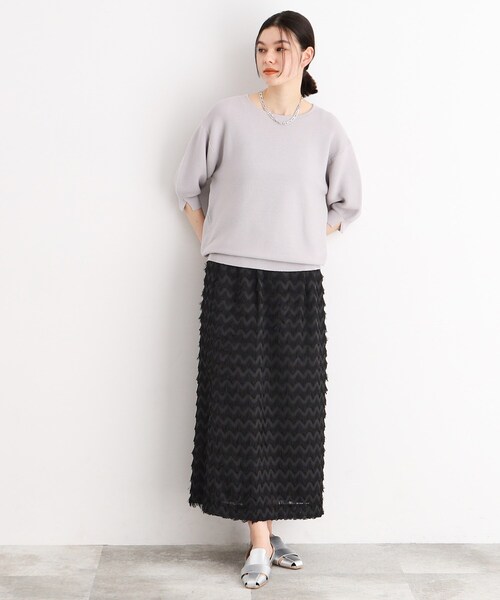 THE SHOP TK （ザ ショップ ティーケー ）の「◆フリンジフレアスカート（スカート・レディース・ブラック/アイボリー・13/12）」の11枚目の写真