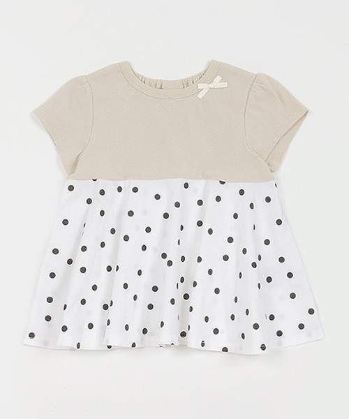 petit main（プティマイン）の「【リンク】ペプラムカットチュニック(キッズ)（チュニック・キッズ・ライトピンク/ライトベージュ/チャコール・80ｃｍ/90cm/100cm/110cm/120cm/130cm）」の2枚目の写真