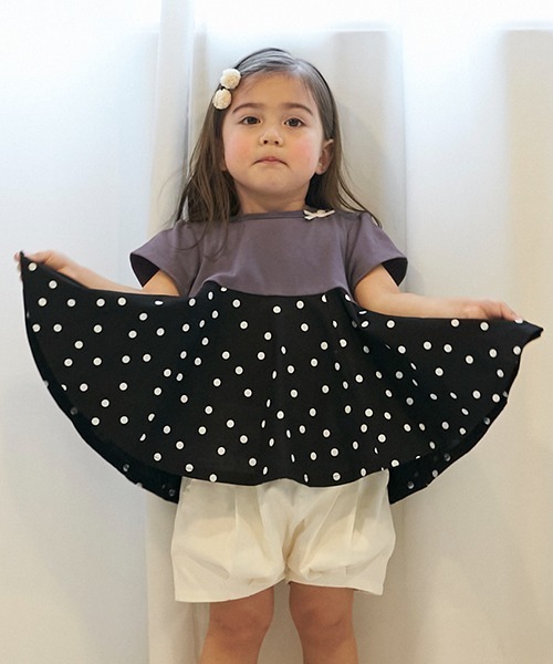 petit main（プティマイン）の「【リンク】ペプラムカットチュニック(キッズ)（チュニック・キッズ・ライトピンク/ライトベージュ/チャコール・80ｃｍ/90cm/100cm/110cm/120cm/130cm）」の4枚目の写真