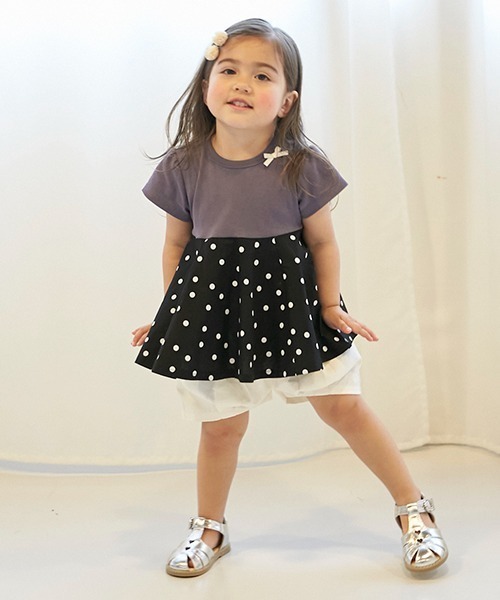 petit main（プティマイン）の「【リンク】ペプラムカットチュニック(キッズ)（チュニック・キッズ・ライトピンク/ライトベージュ/チャコール・80ｃｍ/90cm/100cm/110cm/120cm/130cm）」の5枚目の写真