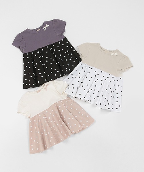 petit main（プティマイン）の「【リンク】ペプラムカットチュニック(キッズ)（チュニック・キッズ・ライトピンク/ライトベージュ/チャコール・80ｃｍ/90cm/100cm/110cm/120cm/130cm）」の7枚目の写真