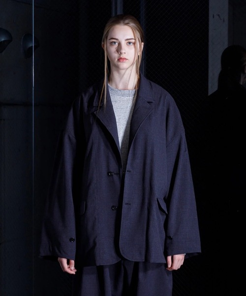 VOAAOV（ヴォアーブ）の「【VOAAOV】Chic Tech Big Tailored Jacket（テーラードジャケット・メンズ・グレー/チャコールグレー/ブラック・2/1）」の3枚目の写真