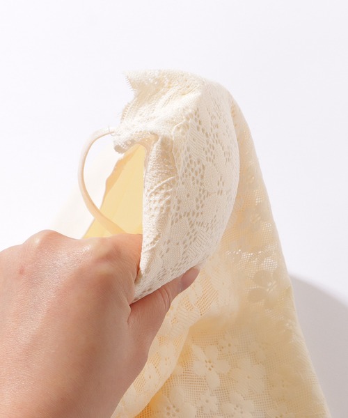 Lace Ladies(レースレディース)の「フラワー レース スカラップ カップ付き クロップド キャミソール(キャミソール・レディース・ブラック/アイボリー/ブラウン/ベージュ・FREE)」の14枚目の写真