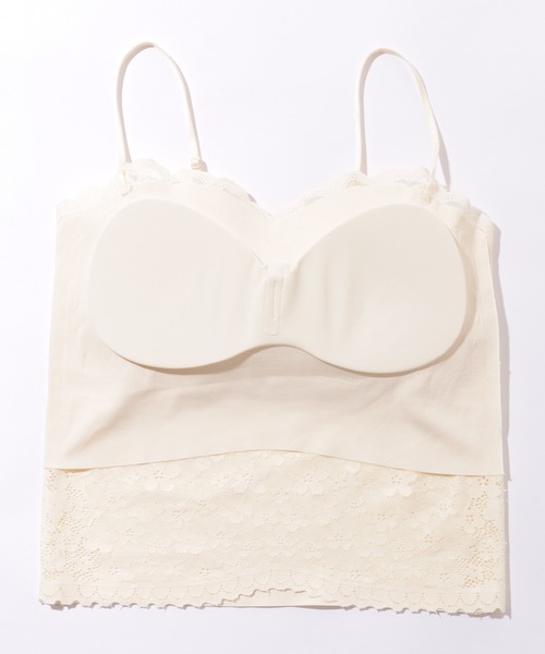 Lace Ladies(レースレディース)の「フラワー レース スカラップ カップ付き クロップド キャミソール(キャミソール・レディース・ブラック/アイボリー/ブラウン/ベージュ・FREE)」の17枚目の写真