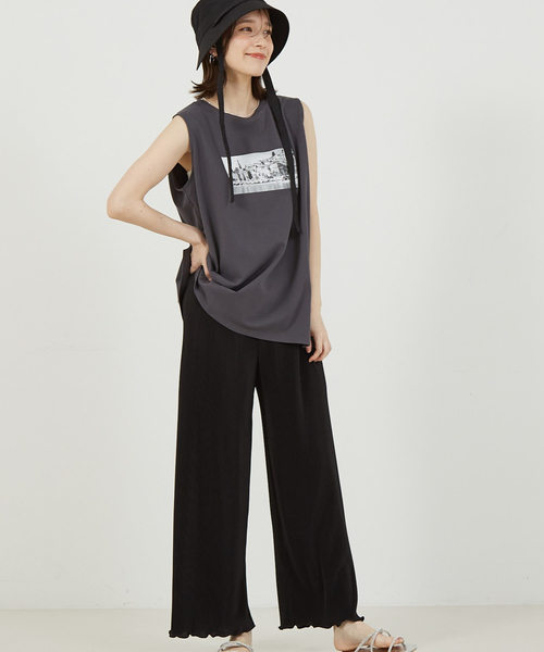 abahouse mavie(アバハウスマヴィ)の「【ロングセラー】クリスタルプリーツイージーパンツ(その他パンツ・レディース・ブラック/グレー/アイボリー/セージグリーン/ブラック系その他/ドット/ホワイト系その他/ブラック系その他2・フリー)」の13枚目の写真