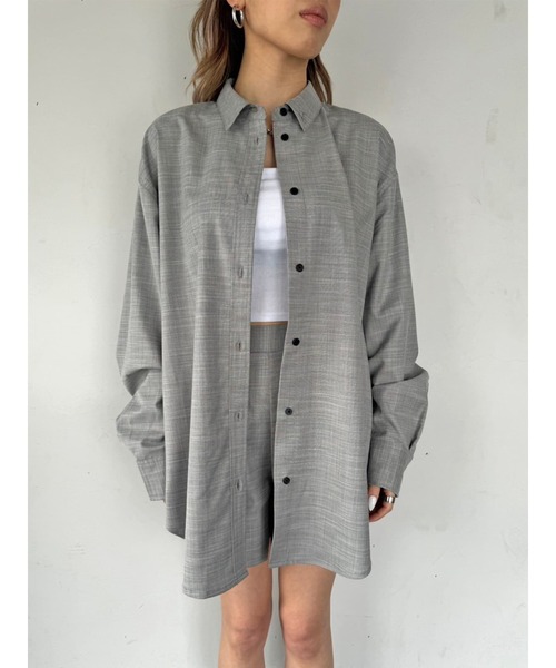 EGOIST（エゴイスト）の「リネンライクシャツセットアップ（セットアップ・レディース・ベージュ/ピンク/グレー・FREE）」の5枚目の写真