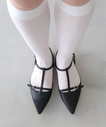 nomnom（ノムノム）の「【nomnom】ラインストラップフラットパンプス（パンプス）」