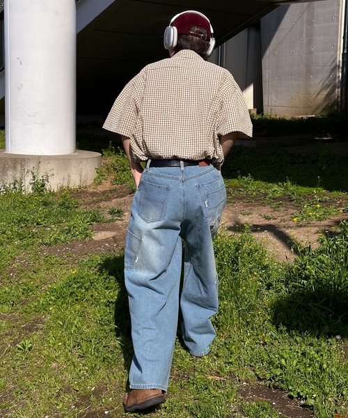 Perushu(ペルーシュ)の「7ポケットデザインワイドデニム(デニムパンツ・メンズ・ブラック/オフホワイト/ライトインディゴブルー/ブラック系・SMALL/MEDIUM/LARGE)」の17枚目の写真