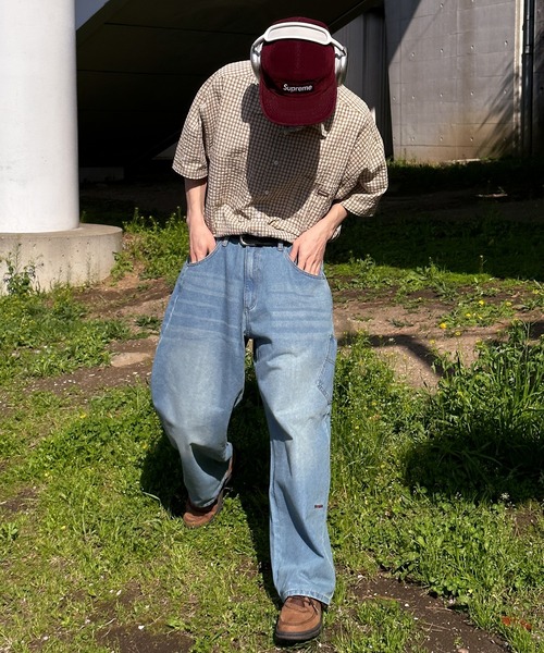 Perushu(ペルーシュ)の「7ポケットデザインワイドデニム(デニムパンツ・メンズ・ブラック/オフホワイト/ライトインディゴブルー/ブラック系・SMALL/MEDIUM/LARGE)」の13枚目の写真