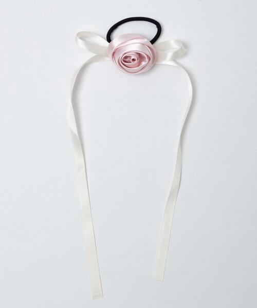 WEGO（ウィゴー）の「WEGO/ローズリボンゴム（ヘアゴム・レディース・ブラック/オフホワイト・FREE）」の5枚目の写真