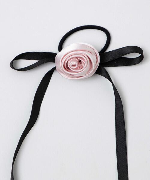 WEGO（ウィゴー）の「WEGO/ローズリボンゴム（ヘアゴム・レディース・ブラック/オフホワイト・FREE）」の8枚目の写真