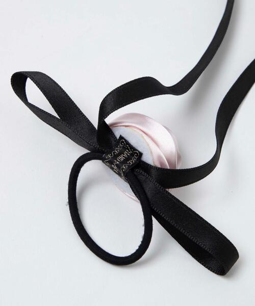 WEGO（ウィゴー）の「WEGO/ローズリボンゴム（ヘアゴム・レディース・ブラック/オフホワイト・FREE）」の9枚目の写真