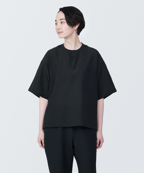 MUJI Labo 汚れが落ちやすいノーカラージャケット XL 黒 【ムジラボ