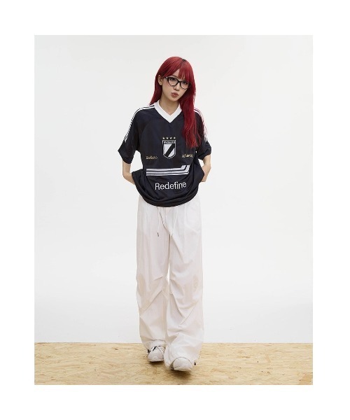 mushwear（マッシュウェア）の「Three-bar Striped Sports Style T-shirt（Tシャツ/カットソー・メンズ・ブラック/グレー・MEDIUM/X-LARGE）」の8枚目の写真