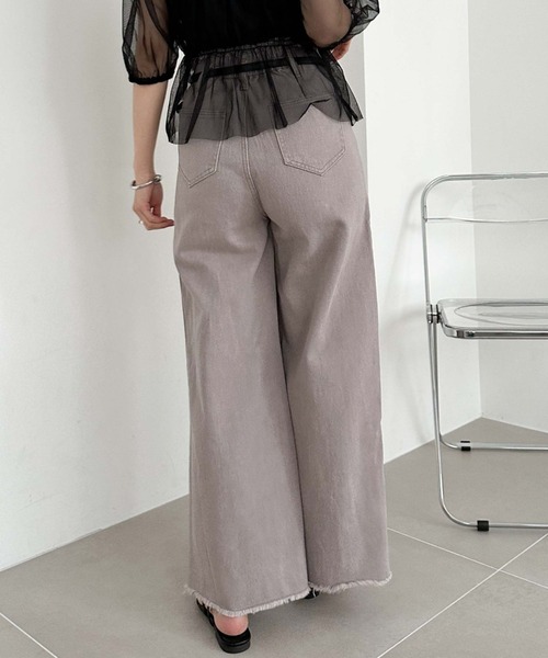 archives(アルシーヴ)の「ベルト付ワイドカラーデニム(デニムパンツ・レディース・イエロー/グリーン/グレー/オレンジ・MEDIUM)」の22枚目の写真