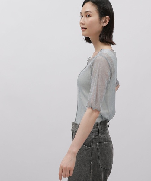 LAKOLE（ラコレ）の「ラメシアーメロー半袖 / 119363（Tシャツ/カットソー・レディース・ブラック/ブルー/グレー/アイボリー・MEDIUM/SMALL）」の13枚目の写真