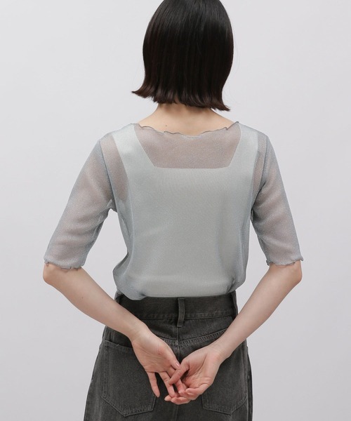 LAKOLE（ラコレ）の「ラメシアーメロー半袖 / 119363（Tシャツ/カットソー・レディース・ブラック/ブルー/グレー/アイボリー・MEDIUM/SMALL）」の15枚目の写真