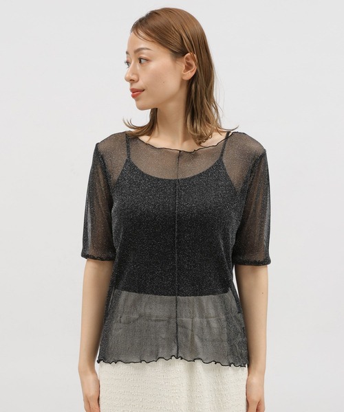 LAKOLE（ラコレ）の「ラメシアーメロー半袖 / 119363（Tシャツ/カットソー・レディース・ブラック/ブルー/グレー/アイボリー・MEDIUM/SMALL）」の16枚目の写真