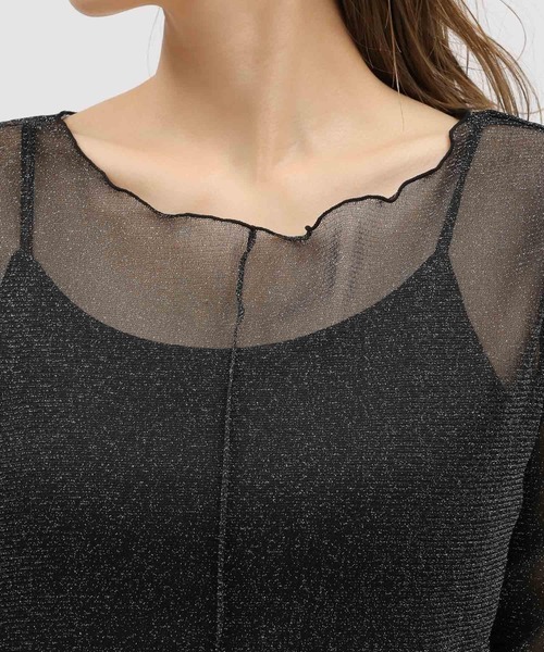 LAKOLE（ラコレ）の「ラメシアーメロー半袖 / 119363（Tシャツ/カットソー・レディース・ブラック/ブルー/グレー/アイボリー・MEDIUM/SMALL）」の19枚目の写真