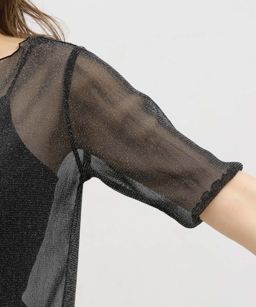 LAKOLE（ラコレ）の「ラメシアーメロー半袖 / 119363（Tシャツ/カットソー・レディース・ブラック/ブルー/グレー/アイボリー・MEDIUM/SMALL）」の20枚目の写真