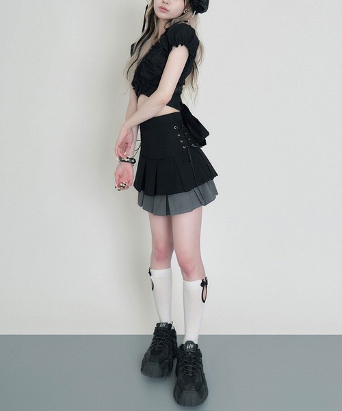 lilful（リルフル）の「バックリボン オフショルトップス（シャツ/ブラウス・レディース・ブラック・F）」の2枚目の写真