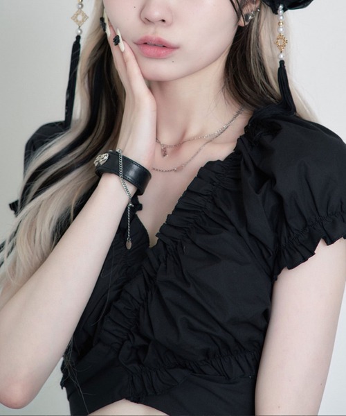 lilful（リルフル）の「バックリボン オフショルトップス（シャツ/ブラウス・レディース・ブラック・F）」の5枚目の写真