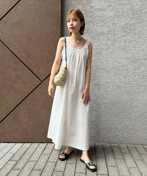 ❣️INED 麻ワンピース❣️コットンリネン❣️美品❣️️最終価格❣️ リネンVネックワンピース | Jena espace merveilleux(ジェナ