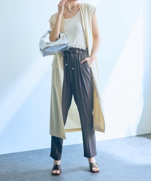 slattgir(スラットジール)の「高身長 センタープレステーパードパンツ 丈長め・トールサイズ Essenave(その他パンツ・レディース・パープル/チャコール・M/L/LL/3L/4L/5L)」の11枚目の写真