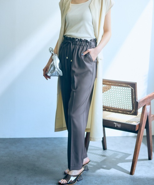 slattgir(スラットジール)の「高身長 センタープレステーパードパンツ 丈長め・トールサイズ Essenave(その他パンツ・レディース・パープル/チャコール・M/L/LL/3L/4L/5L)」の12枚目の写真