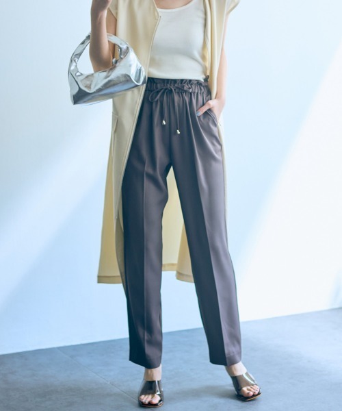 slattgir(スラットジール)の「高身長 センタープレステーパードパンツ 丈長め・トールサイズ Essenave(その他パンツ・レディース・パープル/チャコール・M/L/LL/3L/4L/5L)」の14枚目の写真