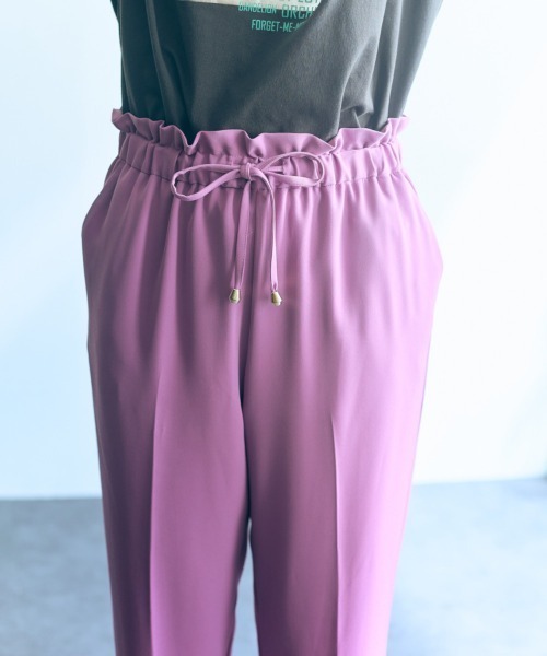 slattgir(スラットジール)の「高身長 センタープレステーパードパンツ 丈長め・トールサイズ Essenave(その他パンツ・レディース・パープル/チャコール・M/L/LL/3L/4L/5L)」の15枚目の写真