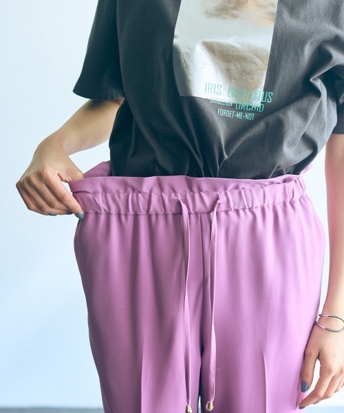 slattgir(スラットジール)の「高身長 センタープレステーパードパンツ 丈長め・トールサイズ Essenave(その他パンツ・レディース・パープル/チャコール・M/L/LL/3L/4L/5L)」の8枚目の写真