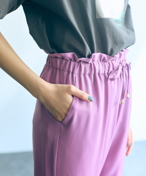 slattgir(スラットジール)の「高身長 センタープレステーパードパンツ 丈長め・トールサイズ Essenave(その他パンツ・レディース・パープル/チャコール・M/L/LL/3L/4L/5L)」の5枚目の写真