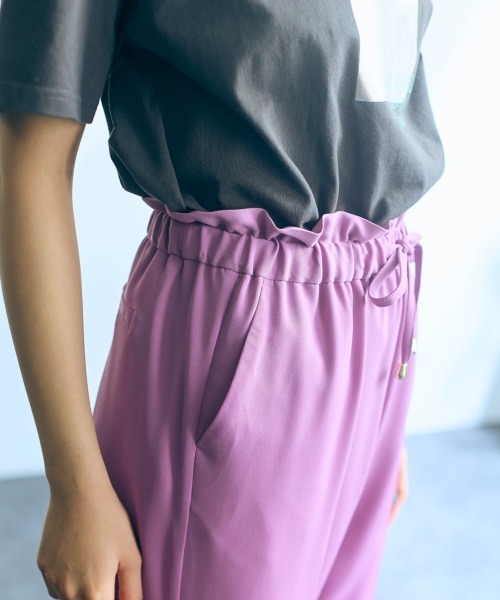 slattgir(スラットジール)の「高身長 センタープレステーパードパンツ 丈長め・トールサイズ Essenave(その他パンツ・レディース・パープル/チャコール・M/L/LL/3L/4L/5L)」の4枚目の写真